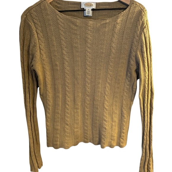 Talbots Cashmere Silk Blend Women’s Long Sleeved Sweater Scalloped Hem Sz small - Picture 1 of 6